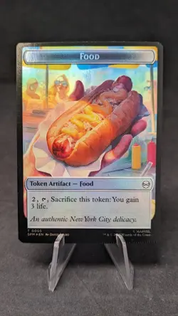 Food \ Spider Token FOIL - MTG Magic the Gathering Spiderman - Crimped - Image 1