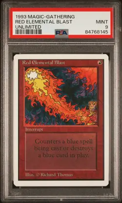 Red Elemental Blast - Unlimited - MINT - PSA 9. See MTG in store. - Image 1