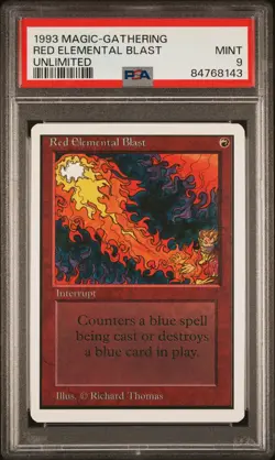 Red Elemental Blast - Unlimited - MINT - PSA 9. See MTG in store. - Image 1