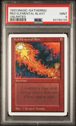 Red Elemental Blast - Unlimited - MINT - PSA 9. See MTG in store. - Image 1