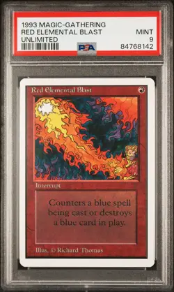 Red Elemental Blast - Unlimited - MINT - PSA 9. See MTG in store. - Image 1