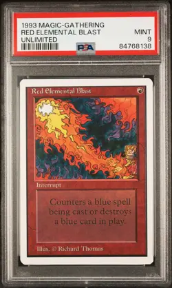 Red Elemental Blast - Unlimited - MINT - PSA 9. See MTG in store. - Image 1