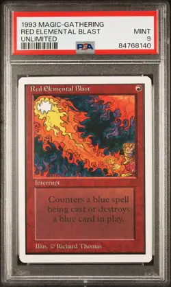 Red Elemental Blast - Unlimited - MINT - PSA 9. See MTG in store. - Image 1