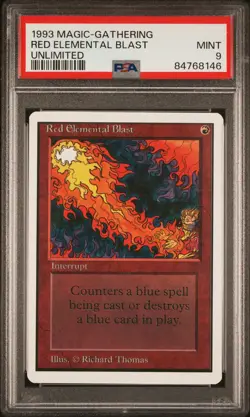 Red Elemental Blast - Unlimited - MINT - PSA 9. See MTG in store. - Image 1