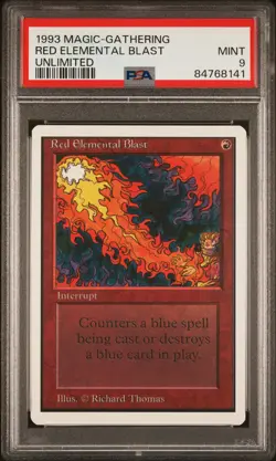 Red Elemental Blast - Unlimited - MINT - PSA 9. See MTG in store. - Image 1