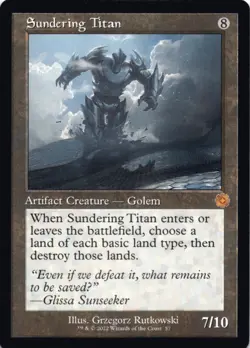 MTG Sundering Titan Normal NM The Brothers' War: Retro Frame Artifacts Magic 57 - Image 1