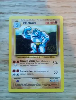 Vintage 1995 Machoke #67 34/102 Pokemon Card With Bonus 95-2001 Migalos #168 - Image 1