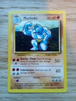 Vintage 1995 Machoke #67 34/102 Pokemon Card With Bonus 95-2001 Migalos #168 - Image 2