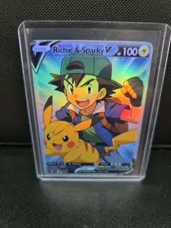 CUSTOMmade madeTOorder full art holo pokemon card PTL660 Richie Sparky - Image 1