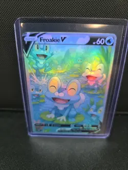 CUSTOMmade madeTOorder full art holo pokemon card PTL668 Froakie - Image 1