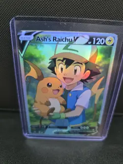 CUSTOMmade madeTOorder full art holo pokemon card PTL670 Ash Raichu - Image 1