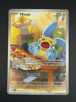 Pokemon - Minun - 194/182 Scarlet & Violet Paradox Rift - Illustration Rare - NM - Image 1