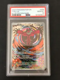 PSA 10, Yveltal - 205/182 - Pokemon Paradox Rift Illustration Rare Card NM - Image 1