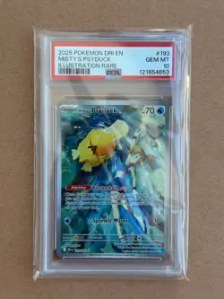 2025 POKEMON DESTINED RIVALS ILLUSTRATION RARE MISTY'S PSYDUCK #193 PSA 10 - Image 1