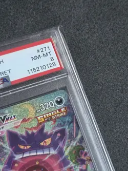 Gengar 🔥VMAX Pokemon Fusion Strike Secret Rare Full Alt Art #271 PSA 8 - Image 2