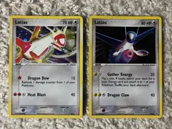 Latias & Latios Pokemon 2004 EX Dragon Trainer Kit Half Deck Promo Holo Swirl MP - Image 1
