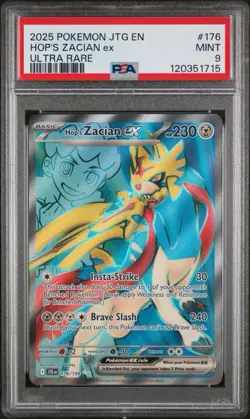 2025 Pokemon JTG EN - Hop’s Zacian ex Ultra Rare PSA 9 Mint (#176) - Image 1