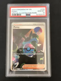 PSA 10, Penny - 239/091 Special Illustration Rare English Pokemon Paldean Fates - Image 1