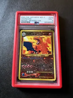 Pokemon 2000 Neo Premium File 2 Promo Japanese Charizard PSA 9 - Image 1