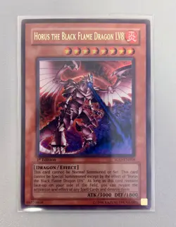 Yugioh! Horus the Black Flame Dragon LV8 (V1 - Ultra Rare) 1st Edition SOD-EN008 - Image 1