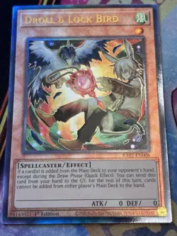Yu-Gi-Oh Droll & Lock Bird (Alt. Art ) RA02-EN006 - Ultimate Rare - 1st Ed. NM - Image 1