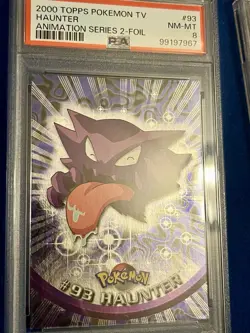 2000 Topps Pokemon #93 Haunter Silver Foil Series 2 PSA 8 - Image 1