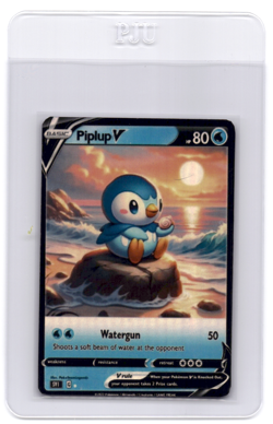 CUSTOMmade madeTOorder full art holo pokemon card PTL242 Piplup - Image 1