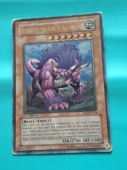 Yugioh - Behemoth the King of All Animals Ultimate Rare 1sf Edition FET-EN014 HP - Image 1