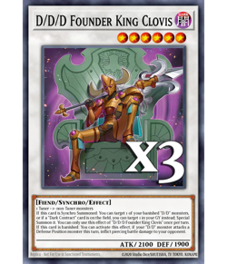 3X D/D/D Founder King Clovis DOOD-EN038 C Doom of Dimensions NM 1st Ed Yugioh - Image 1
