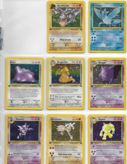 Pokemon FOSSIL 1st EDITION complete set 1999 cards 1-62 - Image 1