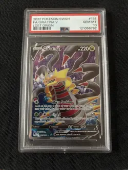 2022 Pokemon SWSH Giratina V Lost Origin #185 GEM MT 10 PSA Graded Card - Image 1