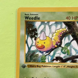 Pokemon TCG Weedle 1st Edition Card Base Set Shadowless 69/102 Near Mint - Image 3