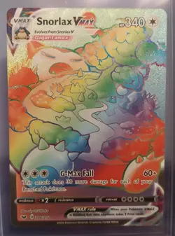 Pokemon TCG Sword & Shield 206/202 Snorlax VMAX Rainbow Secret Rare Card *MINT* - Image 1