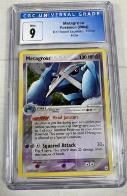 Pokemon Metagross Holo Rare 11/101 EX Hidden Legends 2004 CGC 9 MINT Graded Card - Image 1