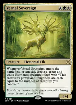 MTG 1x Vernal Sovereign, NM, Ravnica: Clue Elemental Token Creatures You Control - Image 1