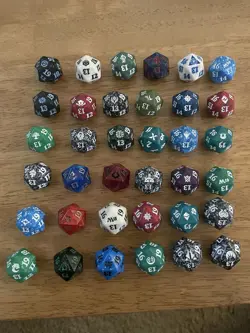 Lot Of 36 MTG Spindown Life Counters Various Sets No Duplicates - Image 1