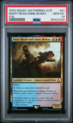 2024 MTG Assassin's Creed Mary Read Anny Bonny FOIL PSA 10 GEM RARE #61 - Image 1