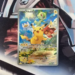 Pikachu SVP 27 Paldea Evolved Black Star Promo Pokemon Card - Image 1