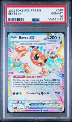 2025 POKEMON PRE EN-PRISMATIC EVOLUTIONS #075 EEVEE EX PSA 10 - Image 1