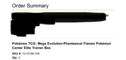 2xMega Evolution Phantasmal Flames Pokemon Center ETB Elite Trainer Box PRESALE - Image 1