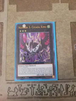 YUGIOH NUMBER 3: CICADA KING BLAR-EN028 ULTRA 1ST ED NM - Image 1