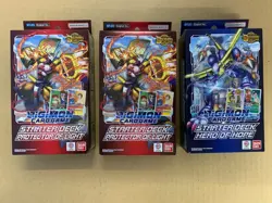 Lot of (3) Digimon Card Game HERO OF HOPE & PROTECTOR LIGHT Starter Deck English - Image 1