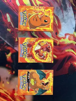 Topps Charizard, Charmeleon, and Charmander Pokemon Cards 1998 Non-Holo - Image 1