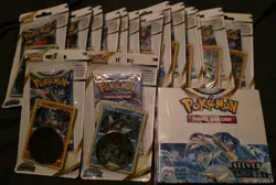 Silver Tempest Booster Box + 15 Checklane Blister Packs With Coin And Promo Card - Image 1