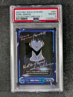 2022 D&C Solo Leveling SUNG JINWOO Collecting Card Vol.1 SR Korean PSA 8 - Image 1