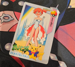 Misty & Pikachu - 1998 Pokemon Japanese Bandai Carddass #23 - Anime Card "Waifu" - Image 3
