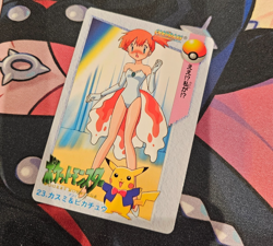 Misty & Pikachu - 1998 Pokemon Japanese Bandai Carddass #23 - Anime Card "Waifu" - Image 4