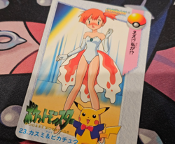 Misty & Pikachu - 1998 Pokemon Japanese Bandai Carddass #23 - Anime Card "Waifu" - Image 5