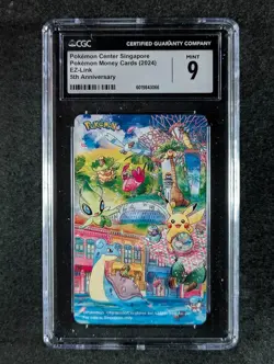 2024 Pokemon Center SINGAPORE 5TH ANNIVERSARY Limited EZ-Link Card CGC 9 - Image 1