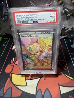 PSA 9 Bianca's Devotion 209/162 Temporal Forces SIR Illustration Pokemon Card - Image 1